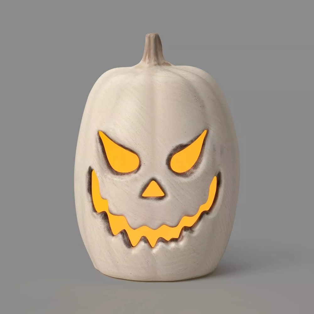 16" Classic Lit Pumpkin Jack O' Lantern Off-White, Hyde & EEK Target Halloween